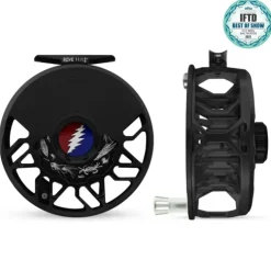 Abel ROVE Reel 11/12+ Black, Grateful Dead Lightning Bolt Drag Knob with Platinum Handle - Your Premium Fishing Gear Store Rods Lines Baits Accessories^ New