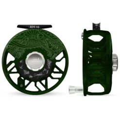 Abel ROVE Reel 4/6 Deep Green, Platinum Drag Knob, Underwood Drift and Freshwater Flies Engraving with Platinum Handle - Your Premium Fishing Gear Store Rods Lines Baits Accessories^ Clearance