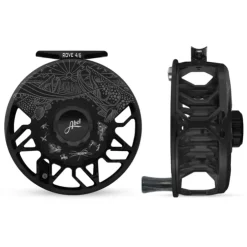 Abel ROVE Reel 4/6 Gloss Black, Underwood Drift and Freshwater Flies Engraving with Ebony Handle - Your Premium Fishing Gear Store Rods Lines Baits Accessories^ Best