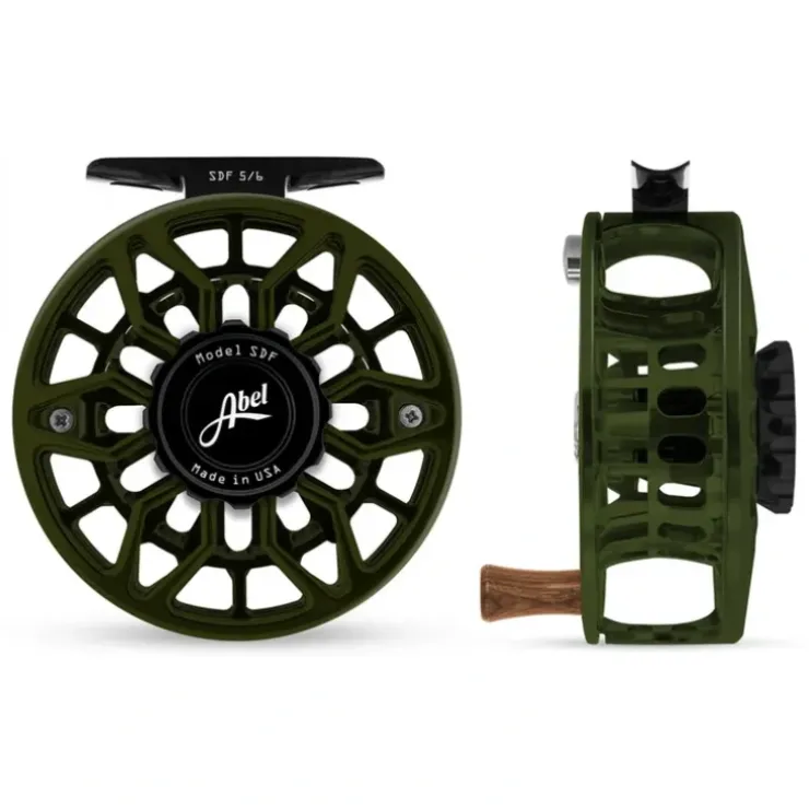 Abel SDF Reel 5/6 Deep Green, Black Drag Knob with Walnut Handle - Your Premium Fishing Gear Store Rods Lines Baits Accessories^ New