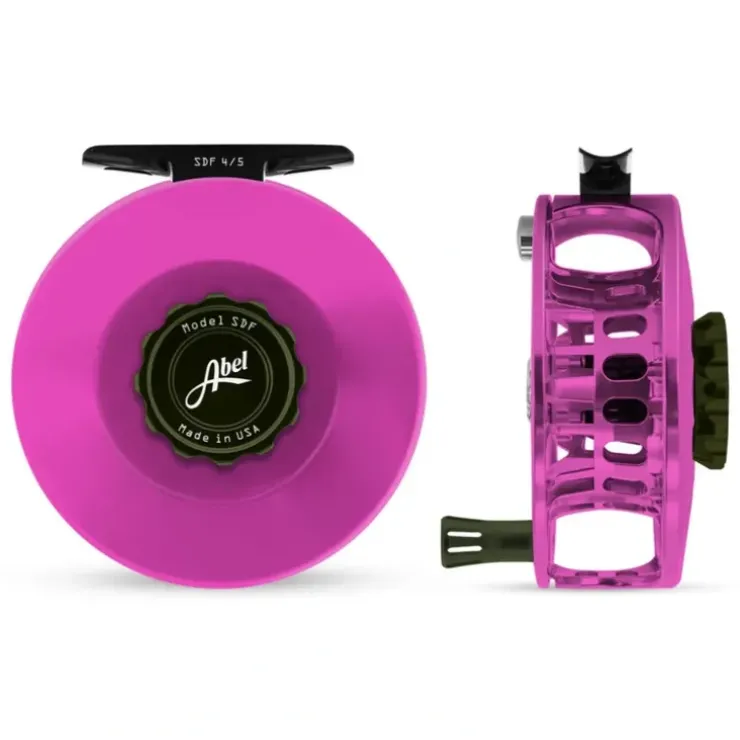 Abel SDF Reel 4/5 Pink, Deep Green Drag Knob with Deep Green Handle - Your Premium Fishing Gear Store Rods Lines Baits Accessories^ Sale
