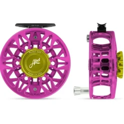 Abel SDS Reel Ported 9/10 Pink, Lime Green Drag Knob with Platinum Handle - Your Premium Fishing Gear Store Rods Lines Baits Accessories^ Fashion