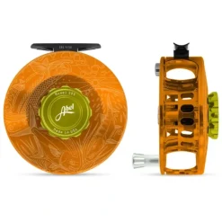 Abel SDS Solid Reel 9/10 Orange, Lime Green Drag Knob, Underwood Slammin' with Platinum Handle - Your Premium Fishing Gear Store Rods Lines Baits Accessories^ Store