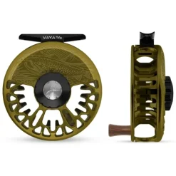 Abel Vaya Reel 5/6 Dark Olive, Gloss Black Drab Knob, Underwood On the Hunt Engraving with Rosewood Handle - Your Premium Fishing Gear Store Rods Lines Baits Accessories^ Shop
