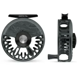 Abel Vaya Reel 4/5 Slate Gray, Gloss Black Drag Knob, Underwood On the Hunt Engraving with Ebony Handle - Your Premium Fishing Gear Store Rods Lines Baits Accessories^ Hot
