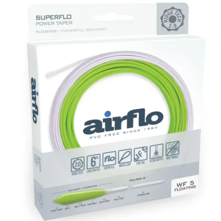 AirFlo Ridge 2.0 SuperFlo Power Taper Fly Line Camo Chartreuse/White - Your Premium Fishing Gear Store Rods Lines Baits Accessories^ Store