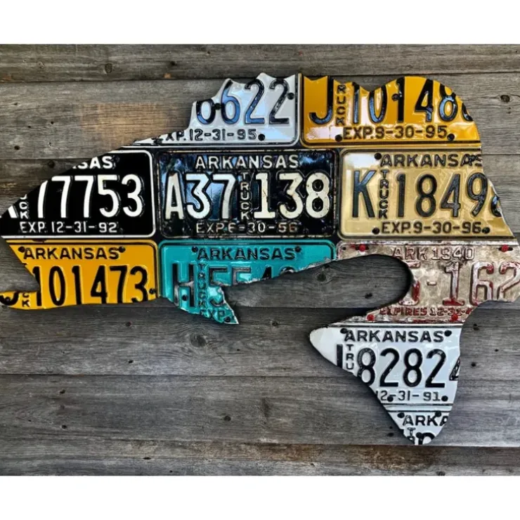 Antique Arkansas Largemouth Bass License Plate Art - Your Premium Fishing Gear Store Rods Lines Baits Accessories^ Hot