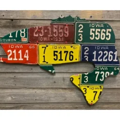 Antique Iowa Largemouth Bass License Plate Art - Your Premium Fishing Gear Store Rods Lines Baits Accessories^ Cheap