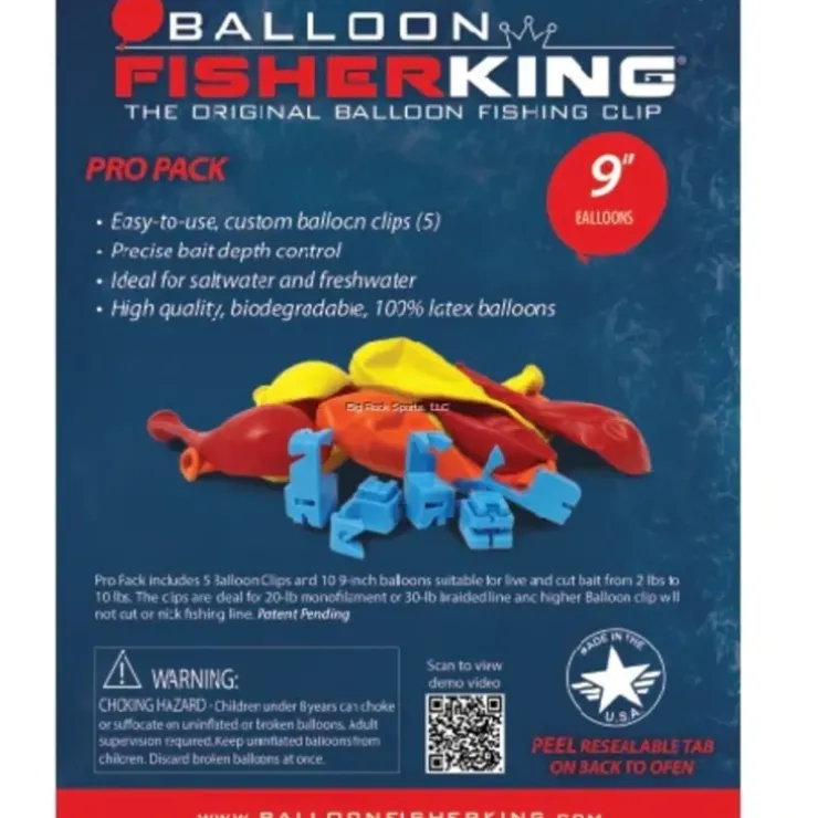 Balloon Fisher King Multi-Clip Pro Pack w/ 9" Balloons, Clips 10ct - Your Premium Fishing Gear Store Rods Lines Baits Accessories^ Best Sale