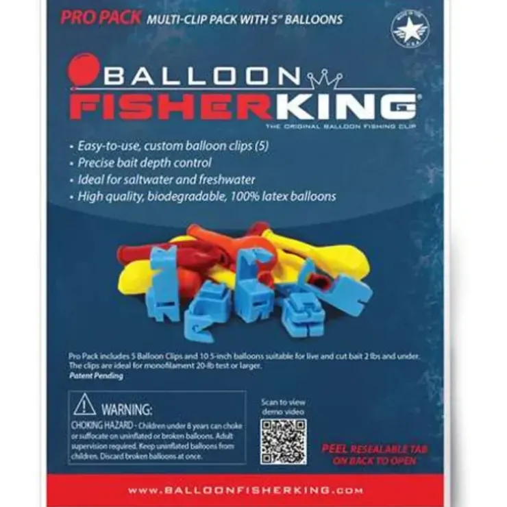 Balloon Fisher King Pro Pack - 5 Balloon Clips, 10 5in Balloons - Your Premium Fishing Gear Store Rods Lines Baits Accessories^ Cheap
