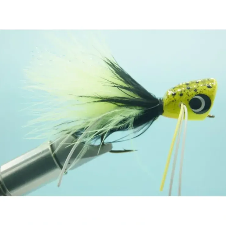 Bass Popper Chartreuse Splatter - Your Premium Fishing Gear Store Rods Lines Baits Accessories^ Fashion