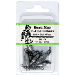 Beau-Mac Sinker In-Line W/Crane Swivels 1/4oz - Your Premium Fishing Gear Store Rods Lines Baits Accessories^ Outlet