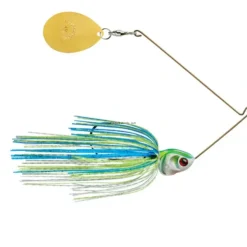Booyah Covert Spinnerbait, 4", 1/2oz, White/Chartreuse/Blue - Your Premium Fishing Gear Store Rods Lines Baits Accessories^ Flash Sale
