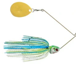 Booyah Covert Spinnerbait, 5", 1/2oz, White/Chartreuse/Blue - Your Premium Fishing Gear Store Rods Lines Baits Accessories^ New