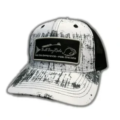 Bull Bay Rods Ripped Series BBR Logo Soft Mesh Trucker Hat Gray & White - Your Premium Fishing Gear Store Rods Lines Baits Accessories^ Best