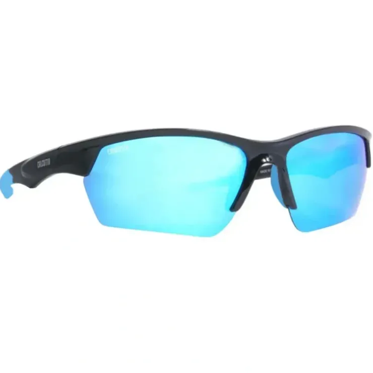 Calcutta Balos Polarized Sunglasses, Shiny Black Frame/Blue Mirror Lens - Your Premium Fishing Gear Store Rods Lines Baits Accessories^ Clearance