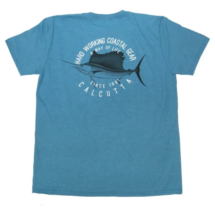 Calcutta Hard Working Short Sleeve No Pocket Heathered Lg - Your Premium Fishing Gear Store Rods Lines Baits Accessories^ Clearance