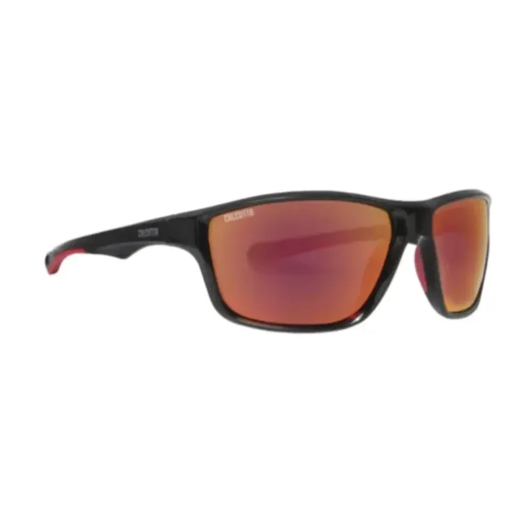 Calcutta Inlet Polarized Sunglasses Shiny Black Frame/Orange Fire Mirror Lens - Your Premium Fishing Gear Store Rods Lines Baits Accessories^ Clearance