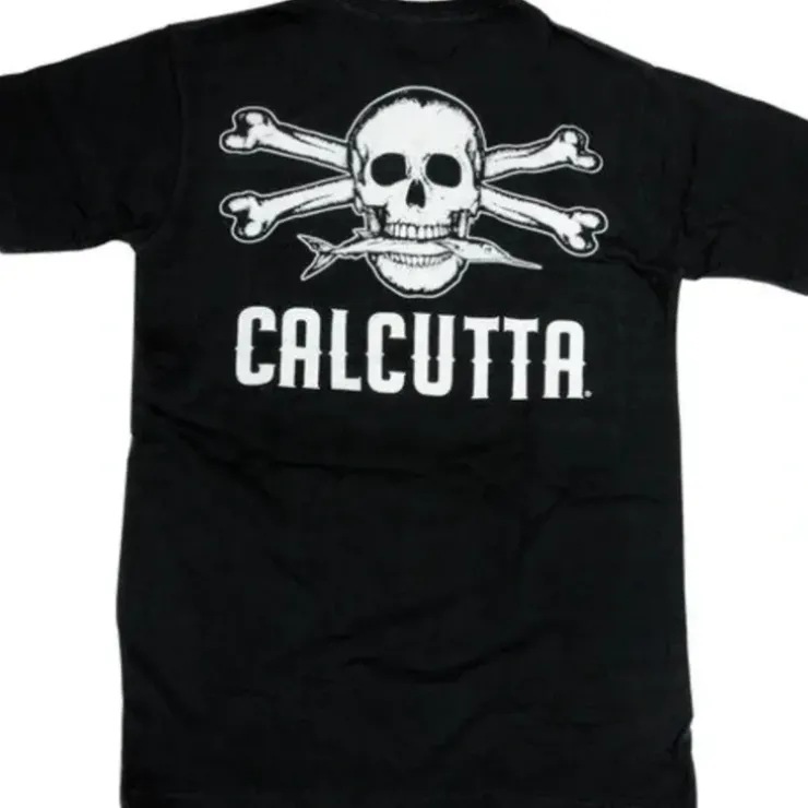 Calcutta Original Logo Short Sleeve T-Shirt, Large, Black - Your Premium Fishing Gear Store Rods Lines Baits Accessories^ Sale