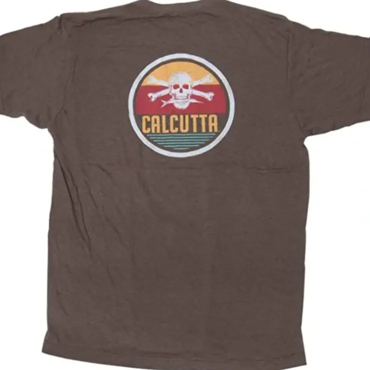 Calcutta Retro Circle Design Short Sleeve No Pocket Tri Blend - Your Premium Fishing Gear Store Rods Lines Baits Accessories^ Best Sale