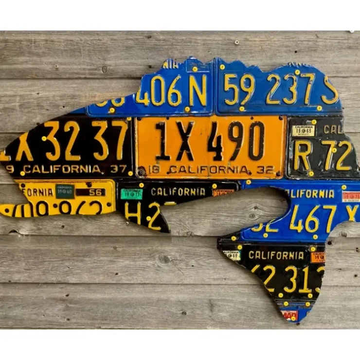 California Antique Largemouth Bass License Plate Art - Your Premium Fishing Gear Store Rods Lines Baits Accessories^ Discount