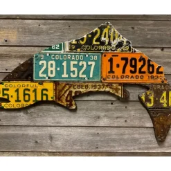 Colorado Antique Trout License Plate Art - Your Premium Fishing Gear Store Rods Lines Baits Accessories^ Fashion