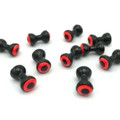Double Pupil Lead Eyes - Black/Fl. Orange - Your Premium Fishing Gear Store Rods Lines Baits Accessories^ Flash Sale