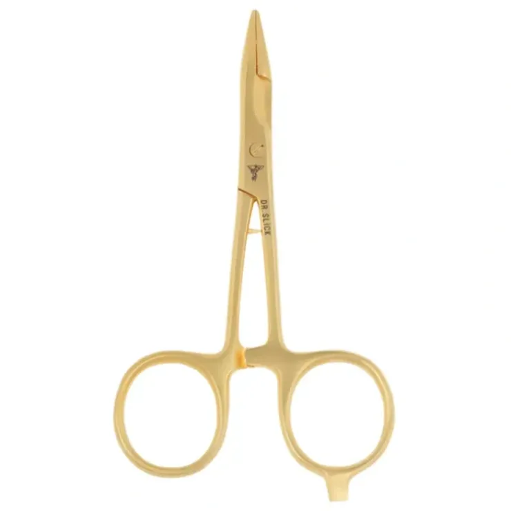 Dr. Slick El Dorado Scissor Clamp 5" 24 Karat Gold Plated Straight - Your Premium Fishing Gear Store Rods Lines Baits Accessories^ Store