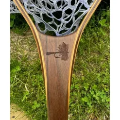 Fat Jake 16"x12" - Adams Dry Fly Engraved - Natural Fly Fishing Traditional Landing Net - Your Premium Fishing Gear Store Rods Lines Baits Accessories^ Best Sale