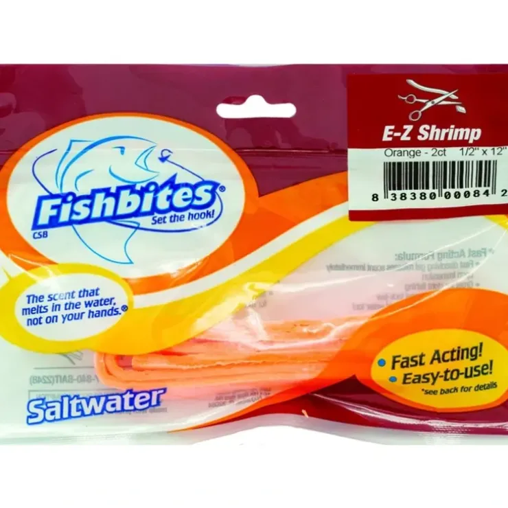 Fishbites E-Z Shrimp Fast Acting Bait Strips, 12", 2pk - Your Premium Fishing Gear Store Rods Lines Baits Accessories^ Cheap