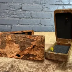 Fly Box Maple Burl Clam Shell - Your Premium Fishing Gear Store Rods Lines Baits Accessories^ Shop