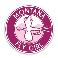 Fly Girl Round Sticker - Your Premium Fishing Gear Store Rods Lines Baits Accessories^ Shop