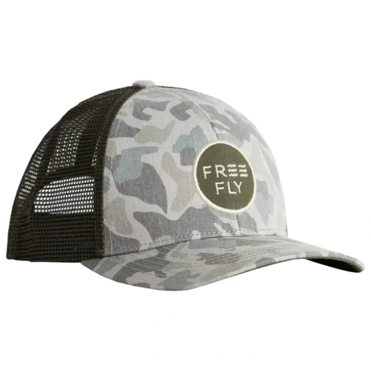 Free Fly Camo Trucker Hat Barrier Island Camo - Your Premium Fishing Gear Store Rods Lines Baits Accessories^ Online