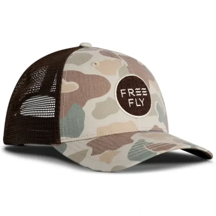 Free Fly Camo Trucker Hat Vintage Camo - Your Premium Fishing Gear Store Rods Lines Baits Accessories^ Best