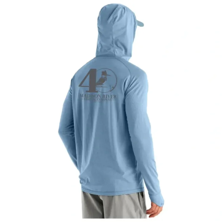 Free Fly 40th Logo Elevate Hoody Blue Fog - Your Premium Fishing Gear Store Rods Lines Baits Accessories^ Cheap