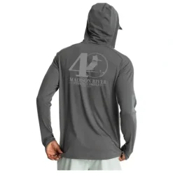 Free Fly 40th Logo Elevate Hoody Smoke - Your Premium Fishing Gear Store Rods Lines Baits Accessories^ Shop
