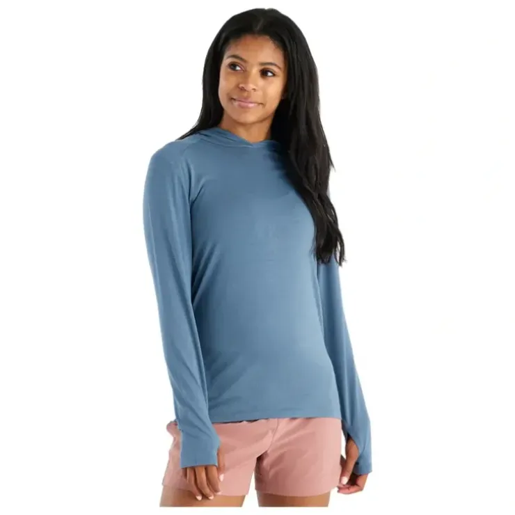 Free Fly Womens Bamboo Shade Hoodie II Slate Blue - Your Premium Fishing Gear Store Rods Lines Baits Accessories^ Hot