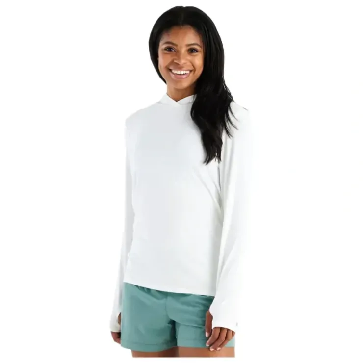 Free Fly Womens Bamboo Shade Hoody II Bright White XX-Large - Your Premium Fishing Gear Store Rods Lines Baits Accessories^ Best Sale