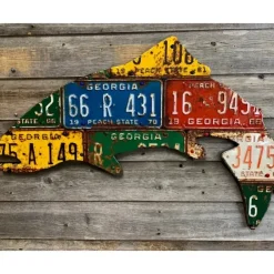 Georgia Antique Trout License Plate Art - Your Premium Fishing Gear Store Rods Lines Baits Accessories^ Outlet