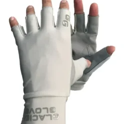 Glacier Ascencion Bay Fingerless Sun Gloves - Light Gray, Small - Your Premium Fishing Gear Store Rods Lines Baits Accessories^ Best
