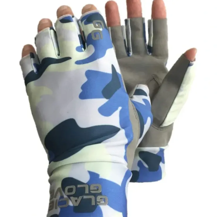 Glacier Ascension Bay Sun Glove, Blue Camo-Xlarge XL - Your Premium Fishing Gear Store Rods Lines Baits Accessories^ New