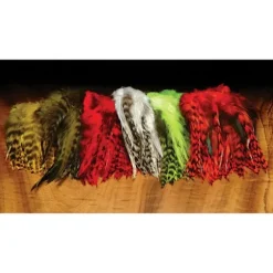 Hareline Strung Saddle Hackle - Grizzly Variant - Your Premium Fishing Gear Store Rods Lines Baits Accessories^ Best
