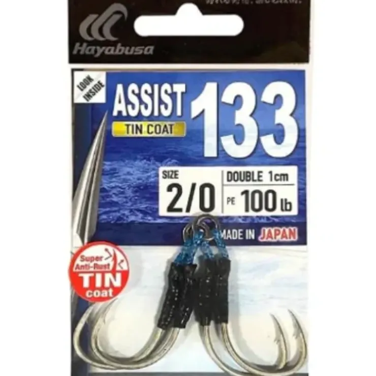 Hayabusa EX403 - 6/0 ASSIST 133 TIN Double Hook 6/0 - 2cm - 2pc - Your Premium Fishing Gear Store Rods Lines Baits Accessories^ Outlet
