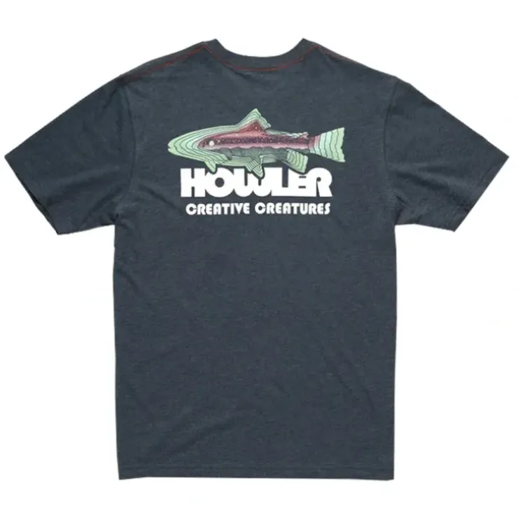 Howler Bros Blended Pocket T-Shirt Trucha : Charcoal Heather - Your Premium Fishing Gear Store Rods Lines Baits Accessories^ Store