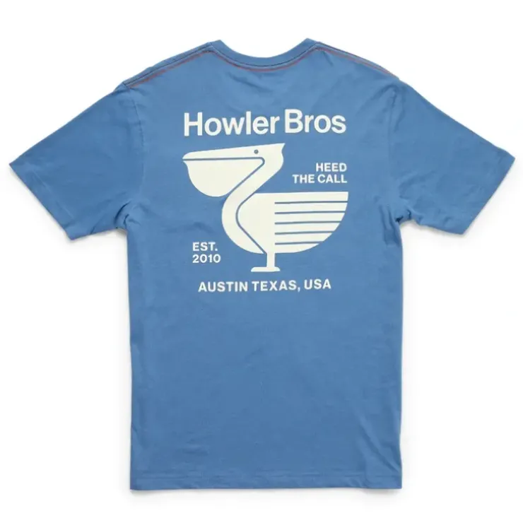 Howler Bros Blended Pocket T-Shirt Pelican Postage : Blue Horizon - Your Premium Fishing Gear Store Rods Lines Baits Accessories^ Online