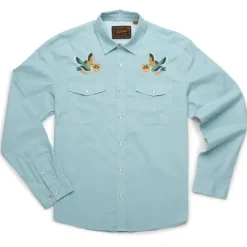 Howler Bros Gaucho Snapshirt Pelican Portage : Nile Blue Oxford - Your Premium Fishing Gear Store Rods Lines Baits Accessories^ Store