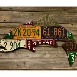 Idaho Antique Trout License Plate Art - Your Premium Fishing Gear Store Rods Lines Baits Accessories^ Store