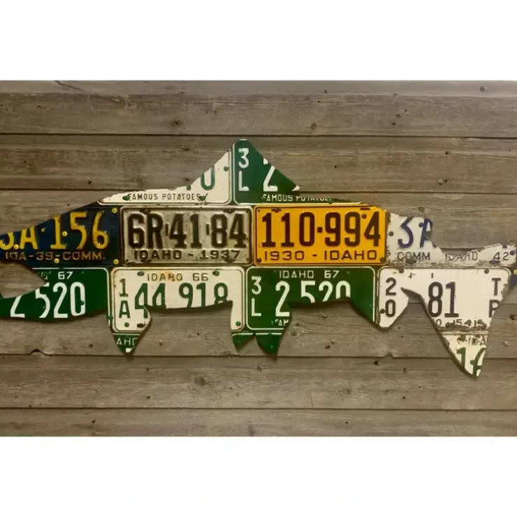 50" Idaho Antique Brown Trout License Plate Art - Your Premium Fishing Gear Store Rods Lines Baits Accessories^ New