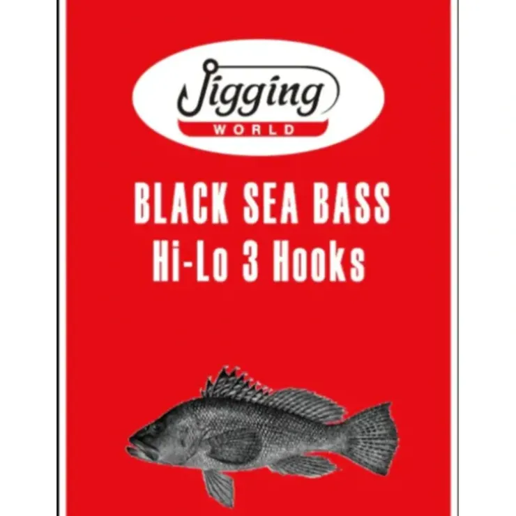 Jigging World Black Sea Bass Gold 3-Hook Hi-Lo Rigs - Your Premium Fishing Gear Store Rods Lines Baits Accessories^ Cheap