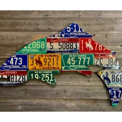 Large 4-Foot Mixed Western Trout License Plate Art - Your Premium Fishing Gear Store Rods Lines Baits Accessories* Fly Fishing